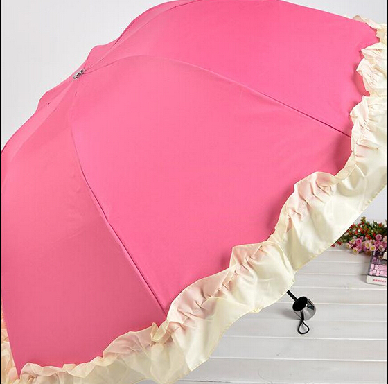 天天特价遇水开花雨伞 拱形 公主 大花边 三折晴雨伞 折叠伞