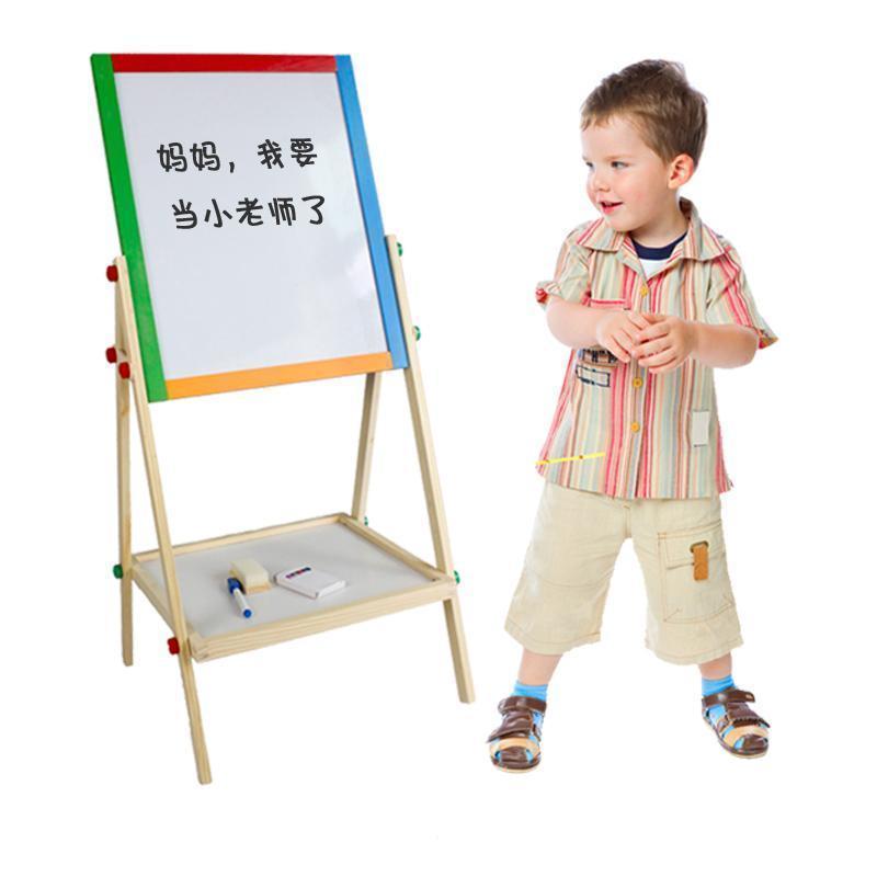 新品木制儿童早教学习双面画板小号黑板写字板磁性白板数字字母