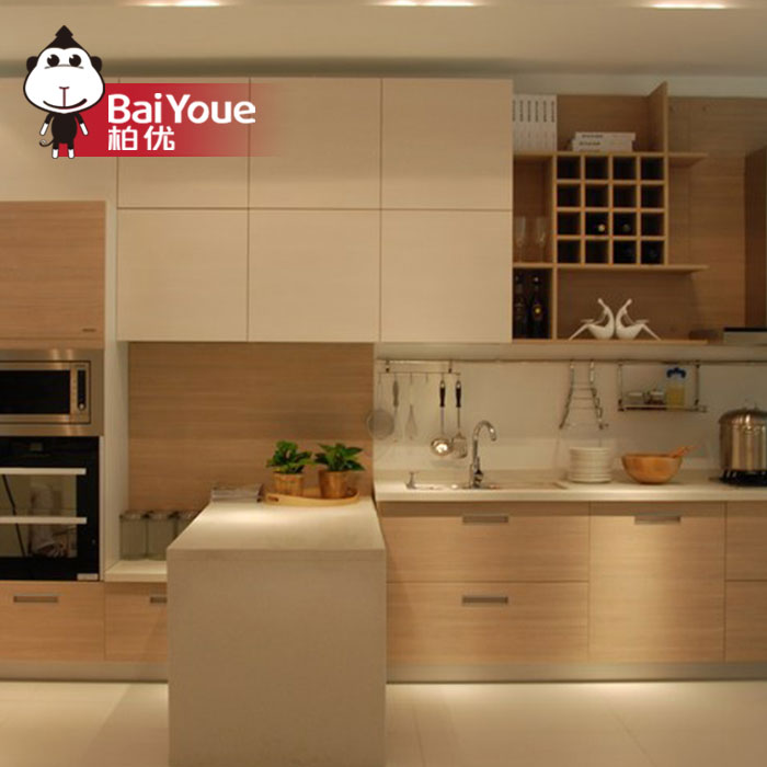 北京柏优定制厨柜 整体厨房定做 进口爱格现代简约风格橱柜