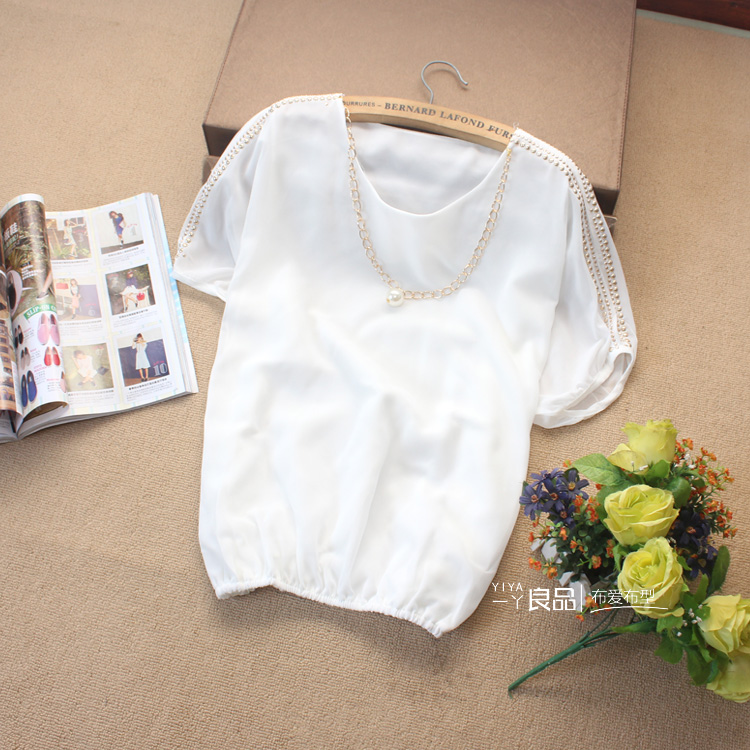 2015女装夏季新款蝙蝠衫宽松大码短袖T恤白色休闲短袖t恤