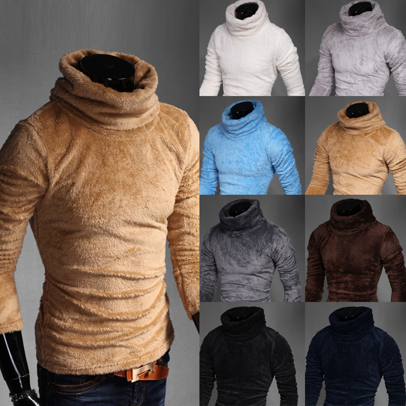 2015 冬装新款 男士针织衫韩版绒衫加厚高领弹力毛衣  时尚潮流