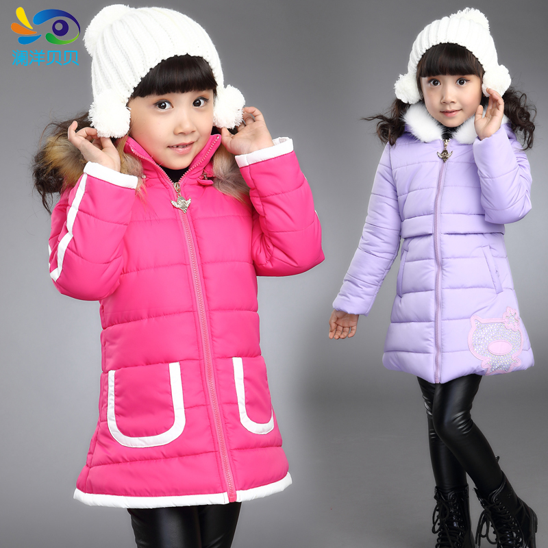 2015冬季新款儿童保暖棉衣中大女孩子时尚棉袄女童中长款外套棉服