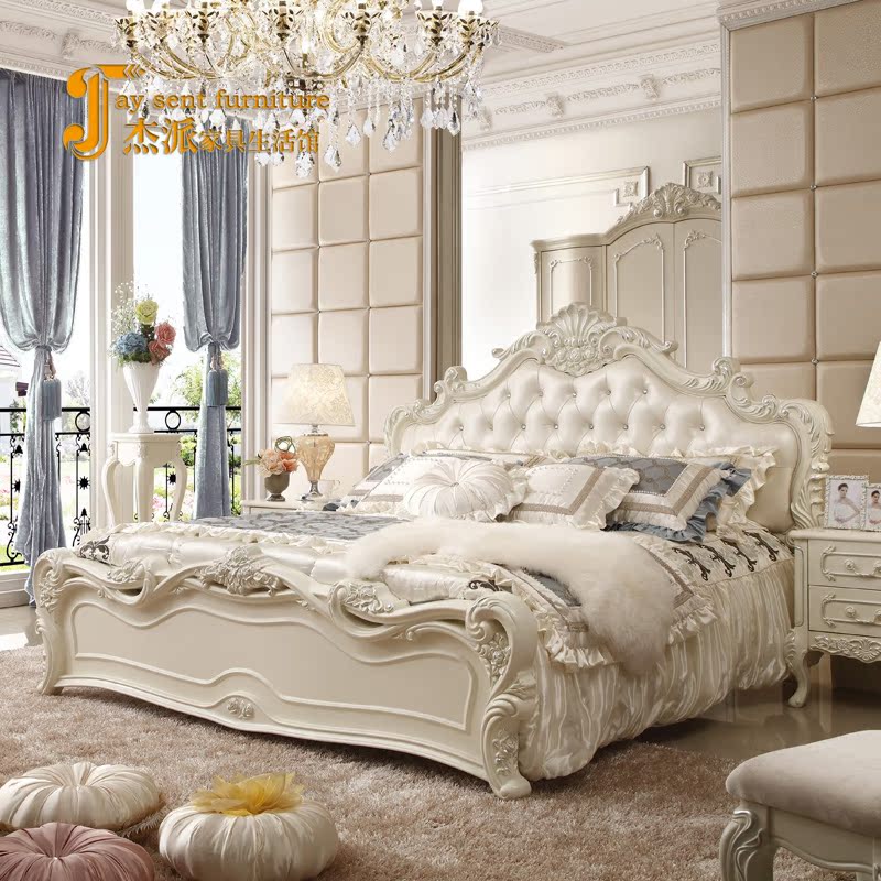 欧式床法式双人床1.8米特价公主婚床橡木实木床简约田园家具床
