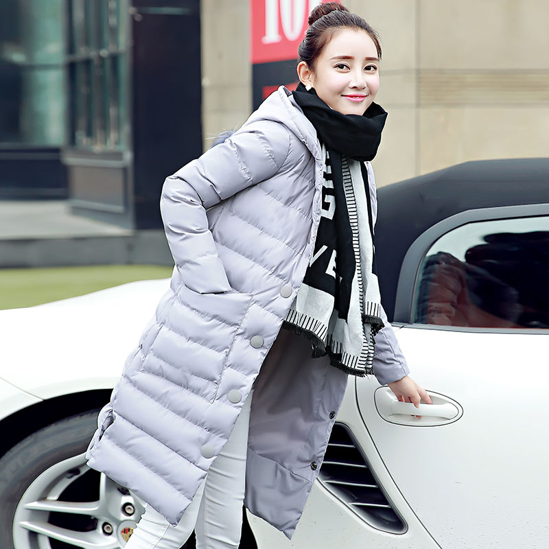 2015冬装新款大码风衣女中长款修身显瘦韩国羽绒棉服外套轻薄大衣