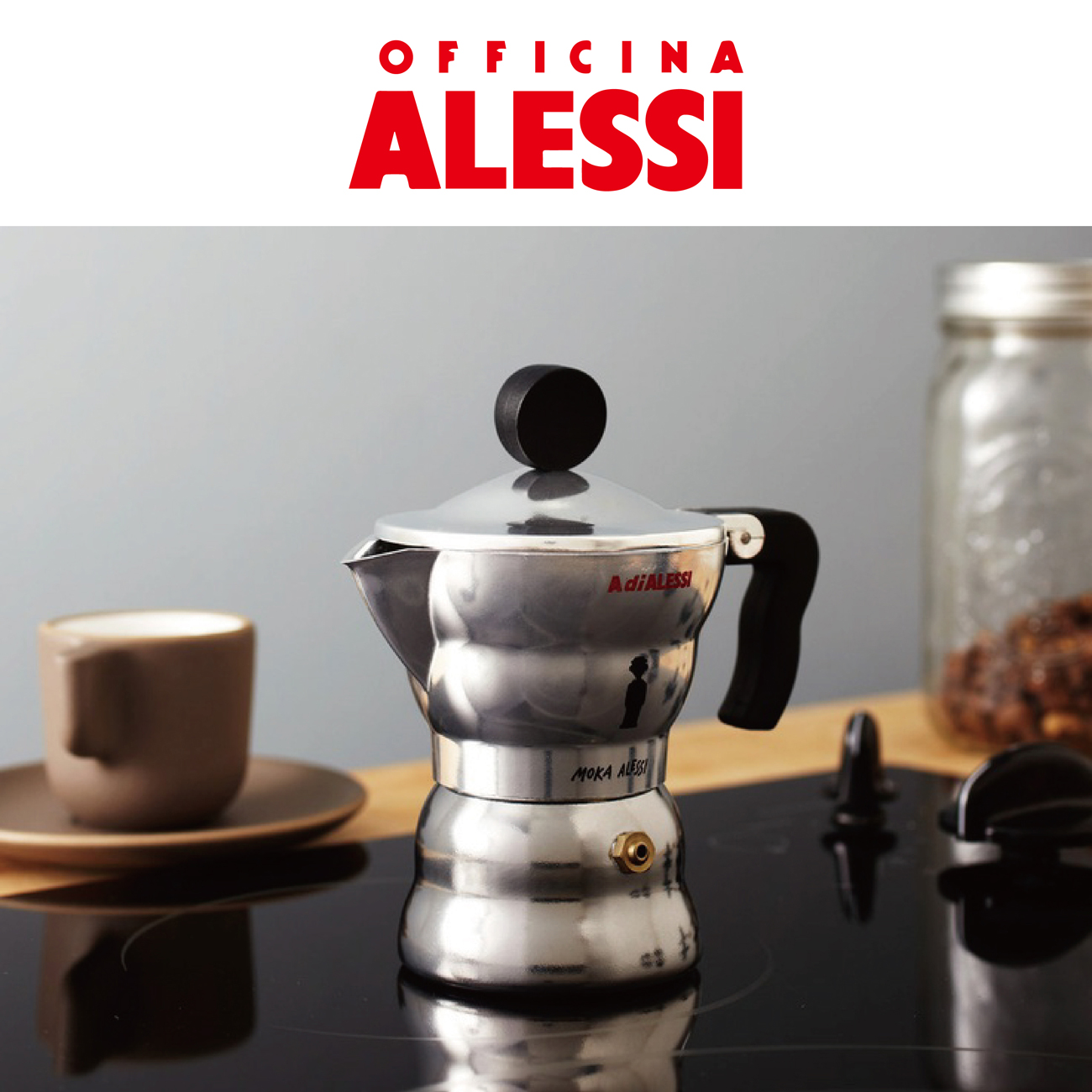 ALESSI 摩卡壶  浓缩咖啡壶3人份 意式家用不锈钢咖啡壶 咖啡器具