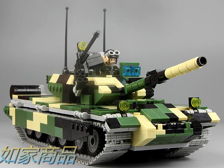 益智拼装男孩积木玩具MOC军事系列国庆大阅兵99A国产主战重型坦克