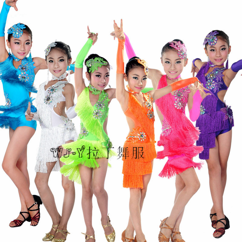 儿童拉丁舞演出服少儿女童拉丁舞裙演出表演比赛服装wd-045741