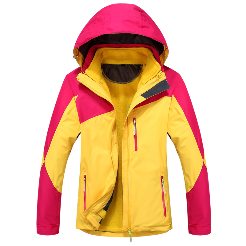 秋冬户外冲锋衣女三合一两件套西藏可拆卸加厚滑雪登山服防水透气
