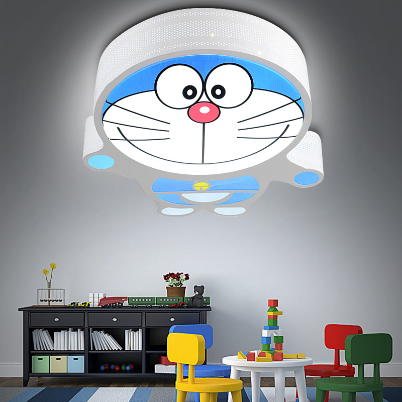 LED机器猫吸顶灯铁艺哆啦A梦卡通女孩儿童房间护眼灯男童房卧室灯