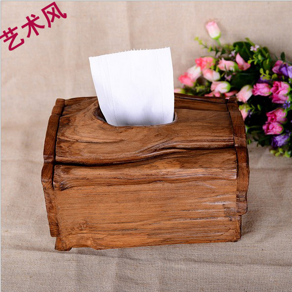 桃木精雕高档抽式纸巾盒 创意个性方形客厅茶几办公室摆设品木质