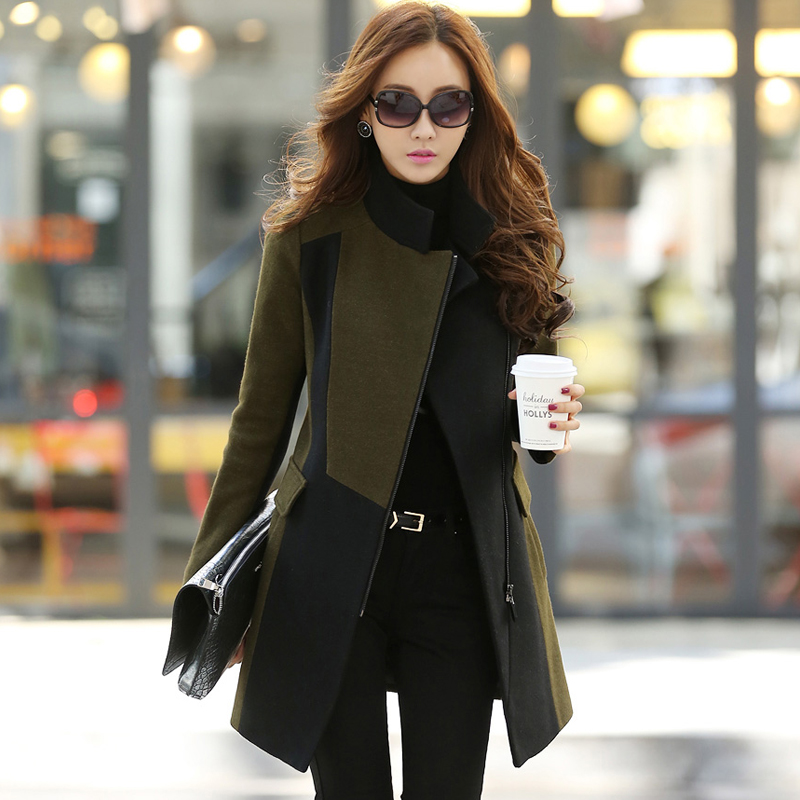 正品 2015年冬季新款韩版修身显瘦时尚职业女性风格毛呢外套