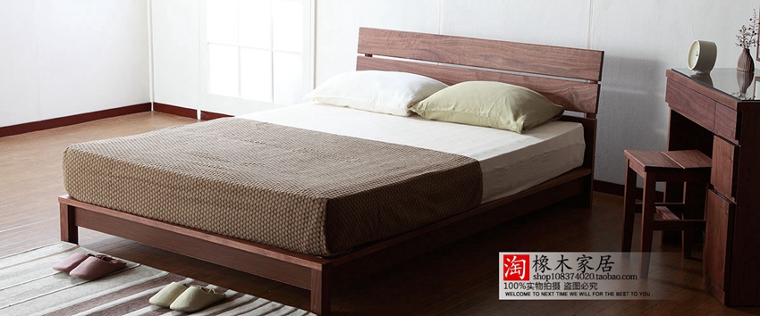 简约现代家具双人床北欧宜家实木日式白橡木床 1.8米双人床1.5米