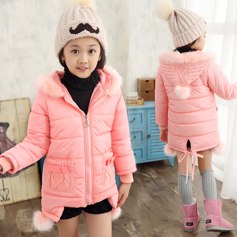 童装2015冬装新款女童棉衣儿童中长款加厚棉服中大童休闲棉袄外套