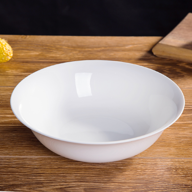 景德镇纯白骨瓷餐具陶瓷碗9寸面碗日式大汤碗大面碗创意奥碗套碗