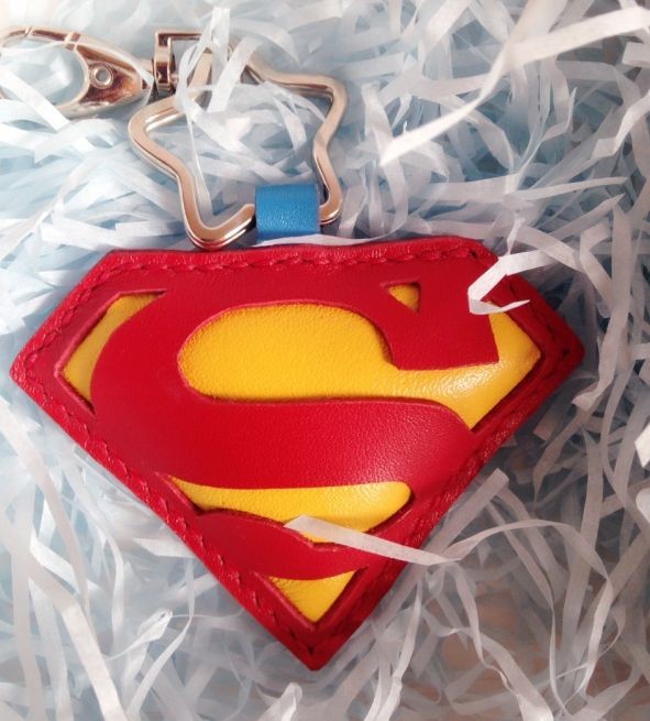 小K纯手工定制 超人superman牛皮汽车钥匙扣包挂创意生日礼物挂件