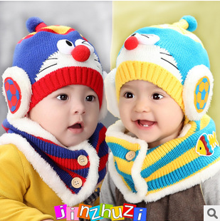 2015新款女童冬季帽子 儿童帽子冬天 男童针织 1-3岁男宝宝冬潮帽