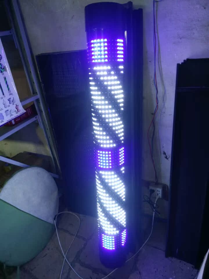 新款LED贴片灯珠美发转灯发廊标志灯箱1.5米白蓝 超亮 实拍 包邮