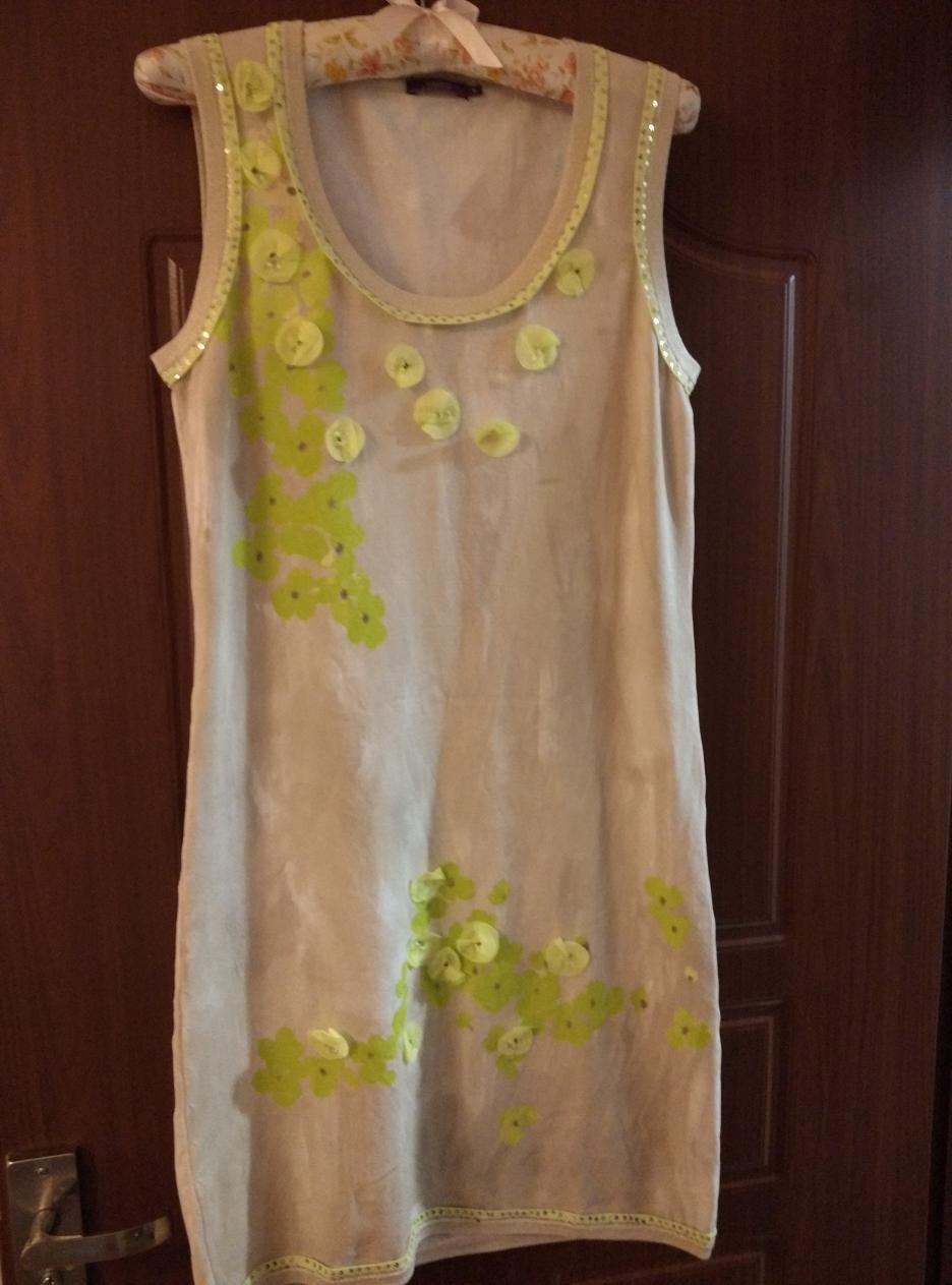 jessica 绿色小花 针织连衣裙