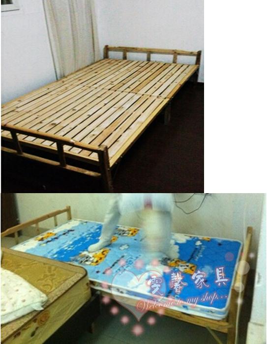 实木折叠床 0.8米单人 1.0米1.2米双人午休床可折叠 柏木床