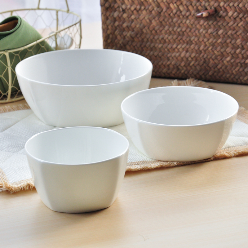 骨瓷碗家用米饭碗汤碗陶瓷泡面碗创意沙拉方碗大小甜品拉面碗餐具