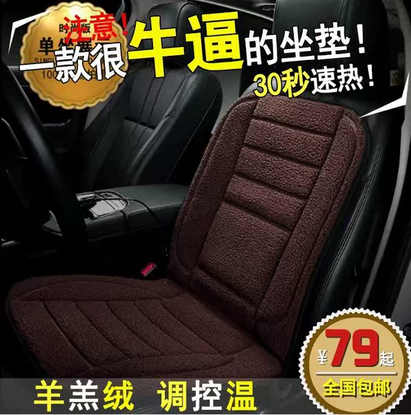 汽车通用冬季电加热毛绒坐垫适用于12V单双座插电通用座椅垫