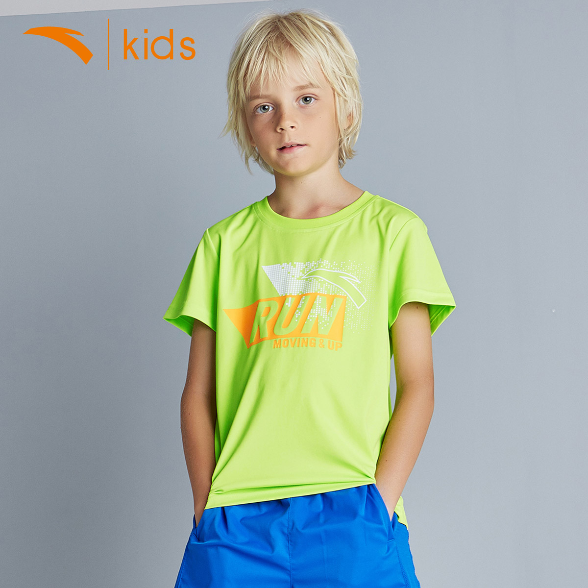 安踏童装儿童短袖夏季新款男中大童户外学生运动服透气速干T恤