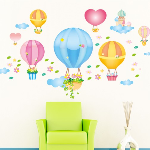 教室布置云朵热气球墙贴纸客厅儿童房卧室床头幼儿园背景装饰贴画