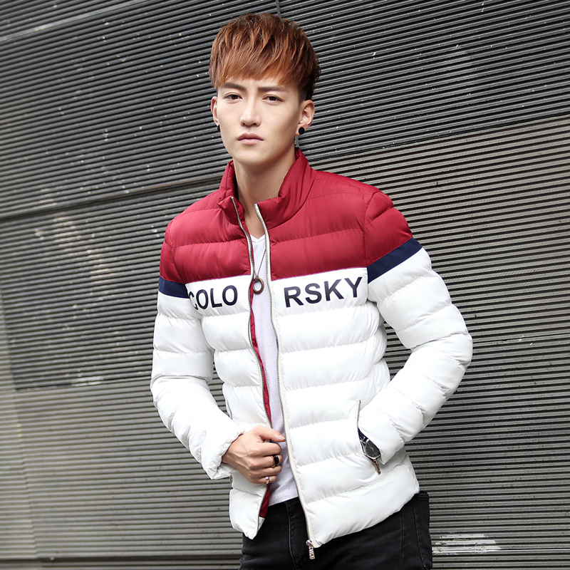 2015冬季男士羽绒棉服男潮立领韩版修身青少年短款棉衣男加厚外套
