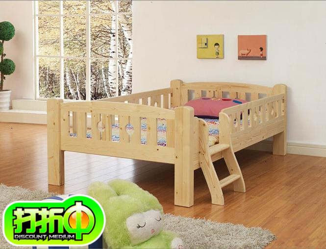 包邮实木儿童床宝宝床单人床小床儿童家具儿童床带护栏婴儿床