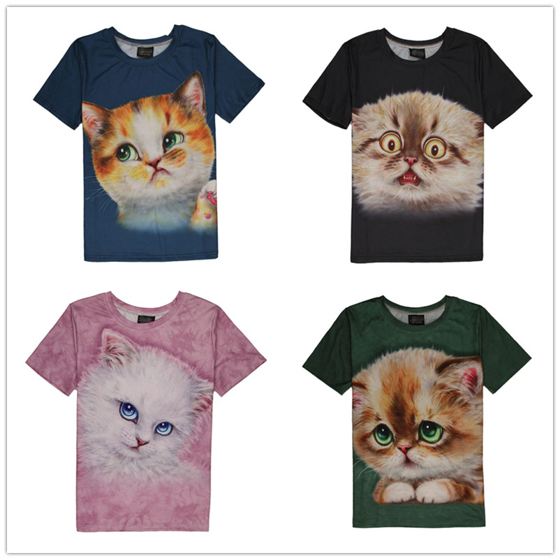 夏季男女t恤个性动物图案3d立体印花创意搞笑短袖风景3dT恤潮衣服
