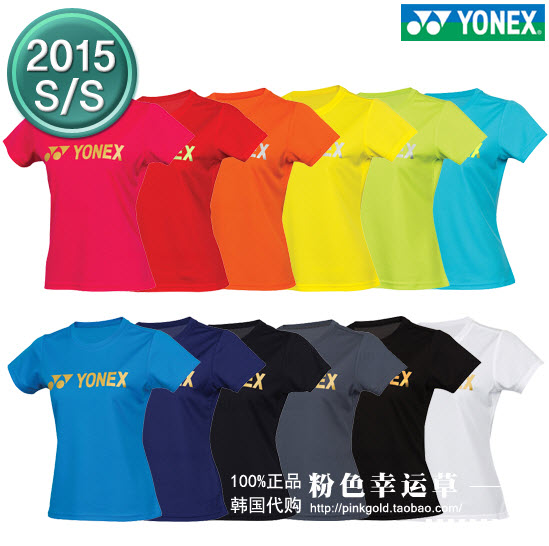 2015 土豪金/银 特价快干圆领羽毛球短袖T恤 YONEX 韩国进口正品