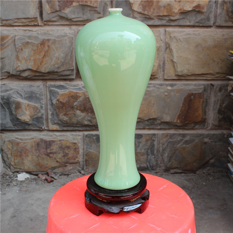 精品陶瓷器颜色青釉手绘新房装饰家居摆件客厅工艺品现代田园花瓶