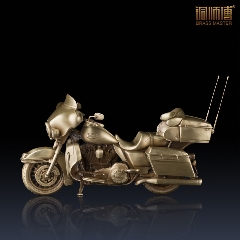 创意青铜摆件 摩托车 哈雷机车铜师傅 手工艺术品 铜师傅铜工艺品