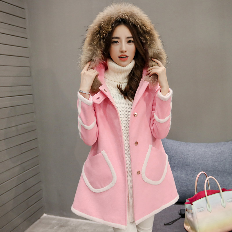 冬装毛呢外套2015新款女装韩版斗篷型显瘦中长款羊毛呢子大衣学生