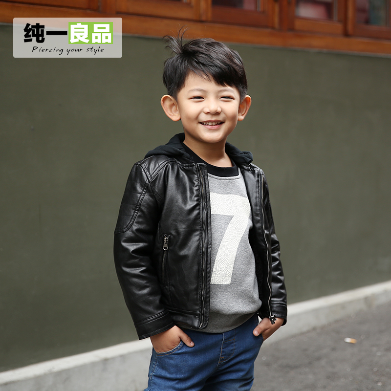韩国童装2015秋冬新款男童加绒皮衣外套3-10岁韩版潮儿童休闲夹克