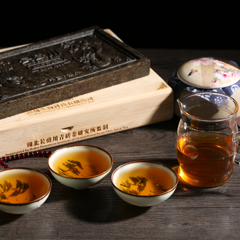 黑茶长盛川青砖茶500g包邮发酵茶边茶湖北特产2015年收藏新茶茶叶