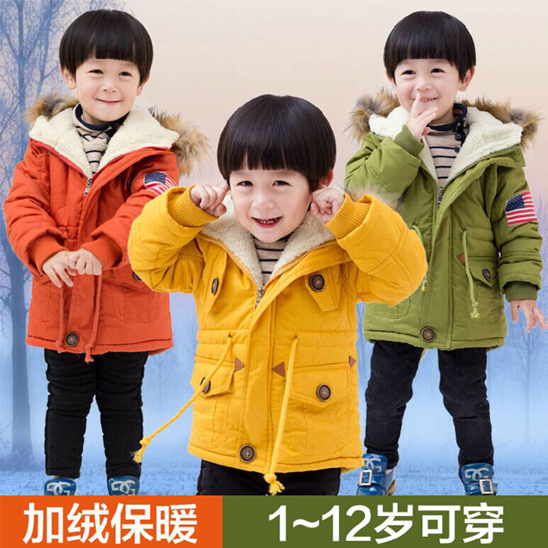 2015新款童装女男童内胆冬装棉衣加厚加绒外套韩版上衣1-2-3-4岁