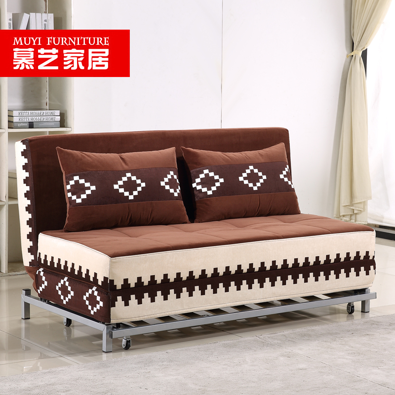 慕艺 布沙发床 双人小户型单人沙发床1.5米1.2米1.8米 折叠沙发床