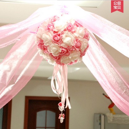 创意玫瑰之恋花球拉喜 现代婚房布置装饰用品 婚庆拉花挂饰 包邮