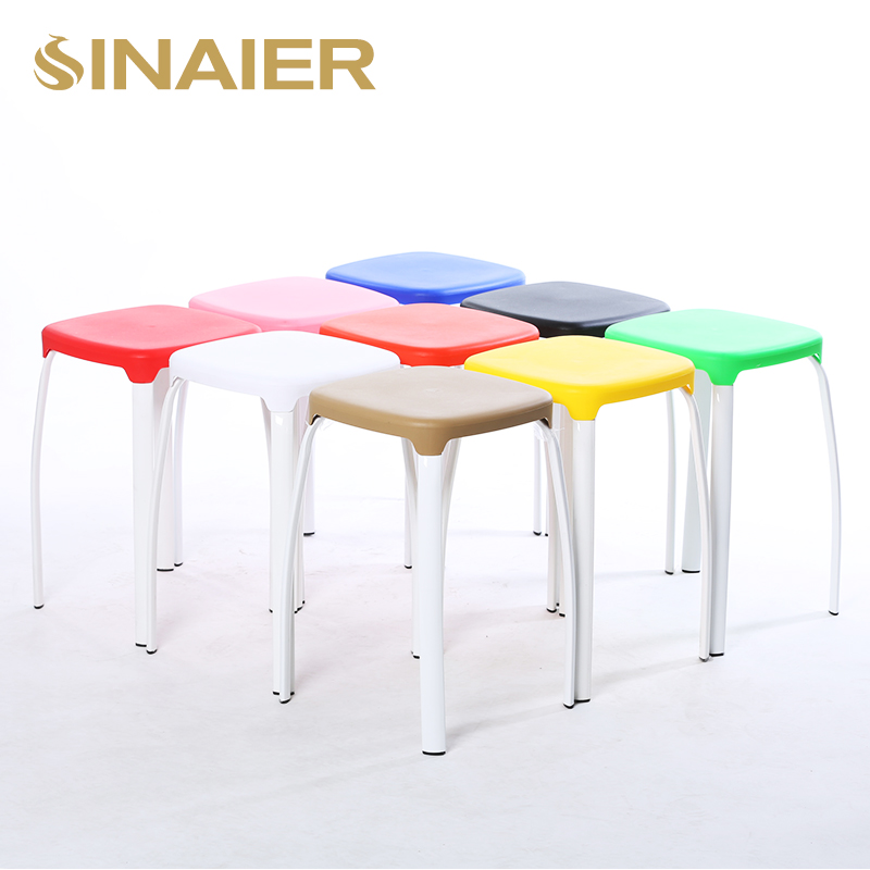 塑料凳子办公家用方凳宜家时尚创意凳子 彩色简约可叠放餐凳高凳