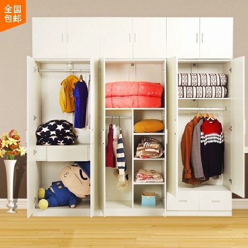 包邮宜家简易儿童环保卧室组合衣柜实木质板式大容量衣柜带抽屉