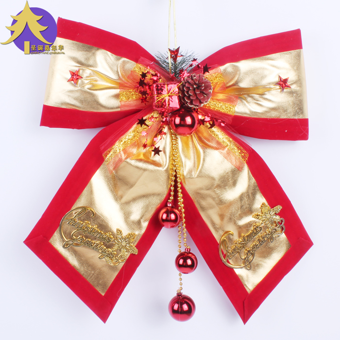 嘉年华 圣诞蝴蝶结 高档礼物包蝴蝶结 圣诞节装饰 圣诞树装饰挂件