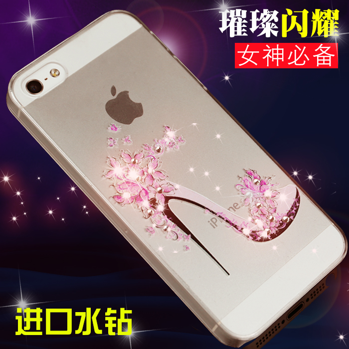 新款iphone5s手机壳硅胶 苹果5手机套水钻超薄ip5外壳透明软女潮