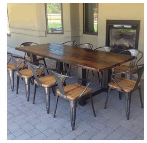 美式复古铁艺餐桌实木咖啡厅餐饮桌椅组合会议办公桌 可定制