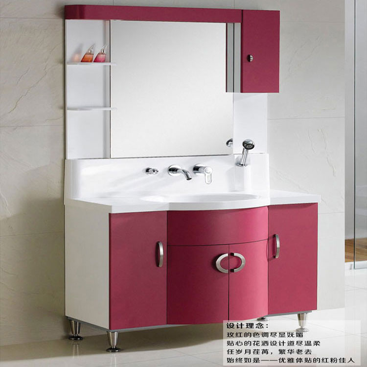 浴室卫浴柜 橡木现代简约落地式 洗脸台盆组合 浴室镜柜 带水龙头