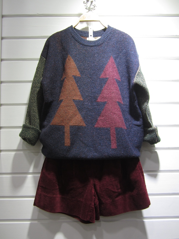 南北出品2015秋冬新品圣诞树图案针织毛衣森女系可爱打底毛衣线衫