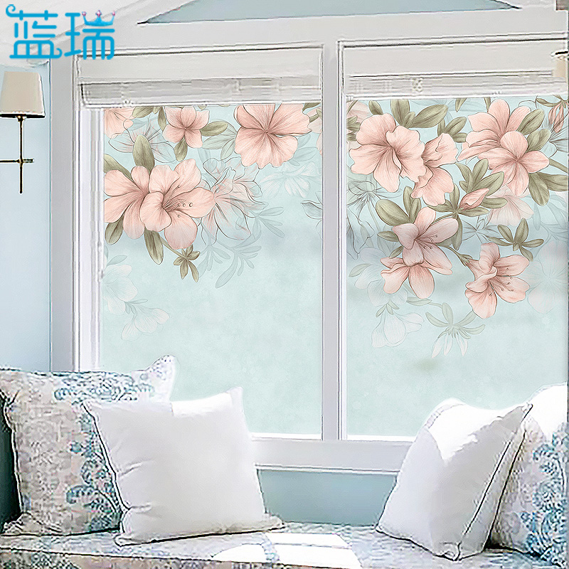 蓝瑞窗户贴纸 透光不透明磨砂玻璃贴膜防晒玻璃纸静电膜 生如夏花