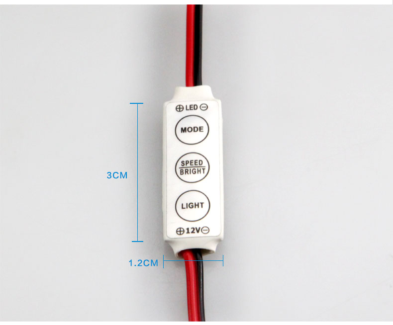 LED迷你单色灯带12V控制器LED微型灯带调光器动态控制器