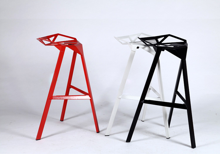 铁艺吧台椅吧凳现代卡通休闲椅艺术生活设计师前台坐具几何咖啡椅