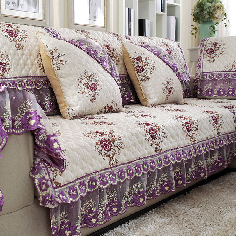 欧式高档客厅驱动沙发垫布艺奢华四季通用简约现代沙发套蕾丝花边